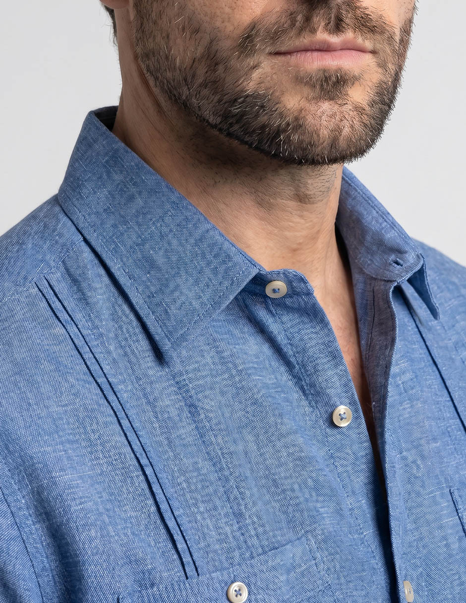 Camisa formal de algodón manga corta para hombre 2