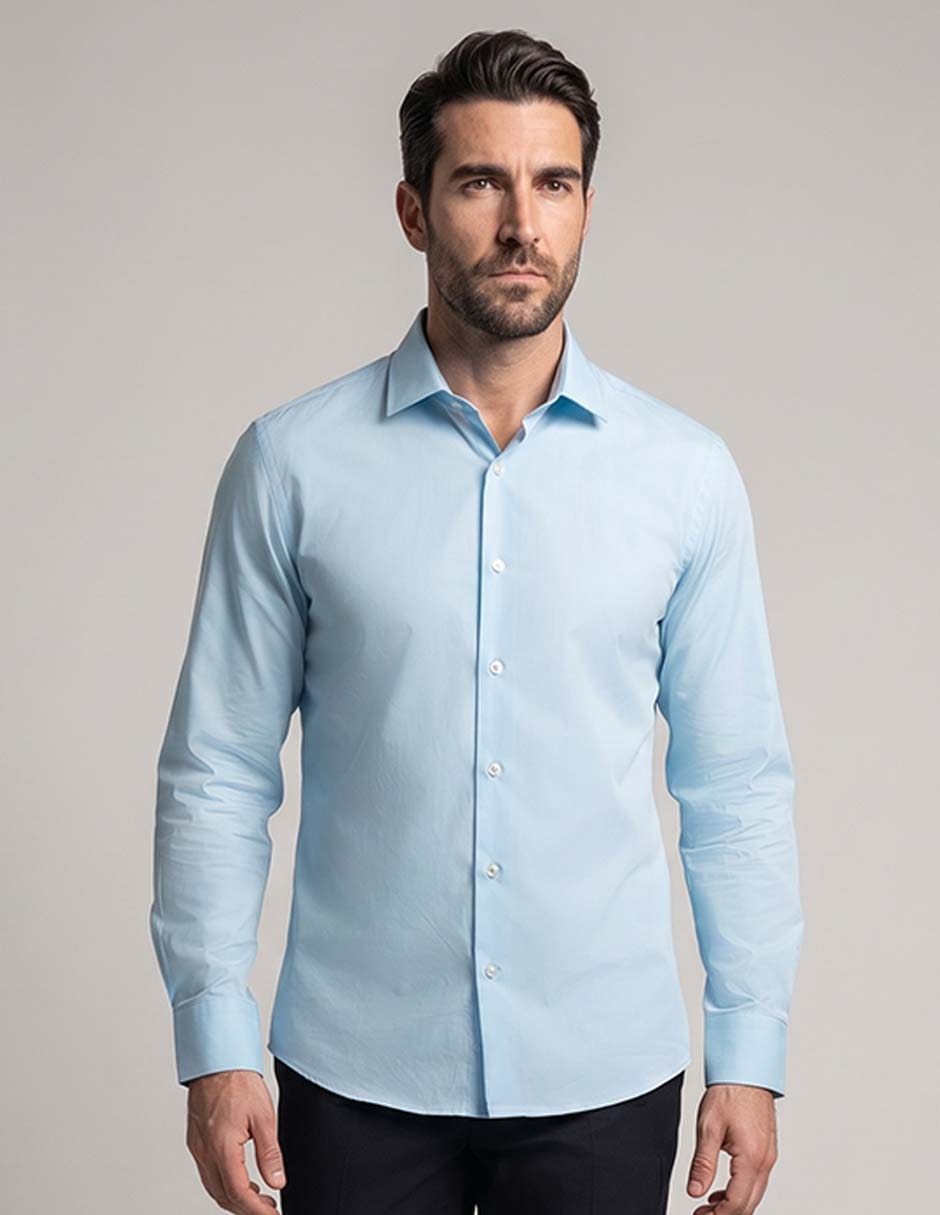 Camisa formal Pierre Cardin manga larga para hombre