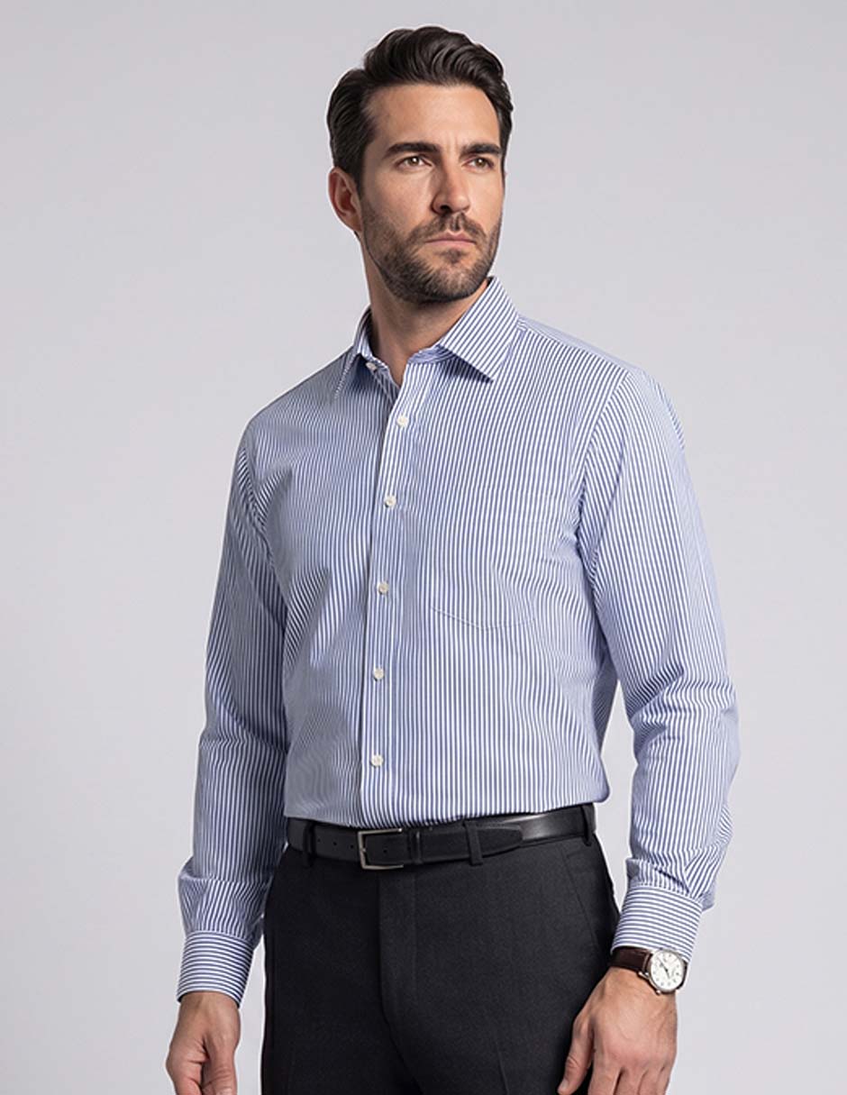 Camisa formal Pierre Cardin manga larga para hombre