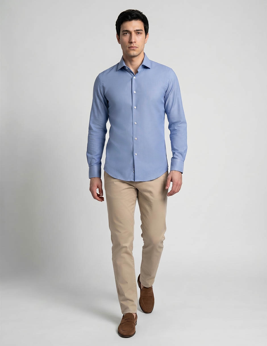 Camisa de vestir Pierre Cardin manga larga para hombre