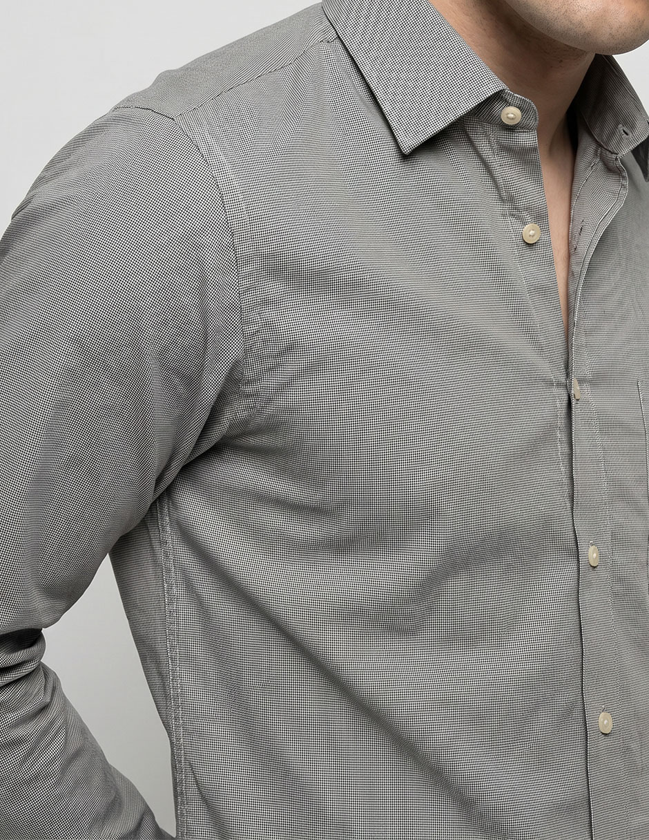 Camisa formal manga larga para hombre 4