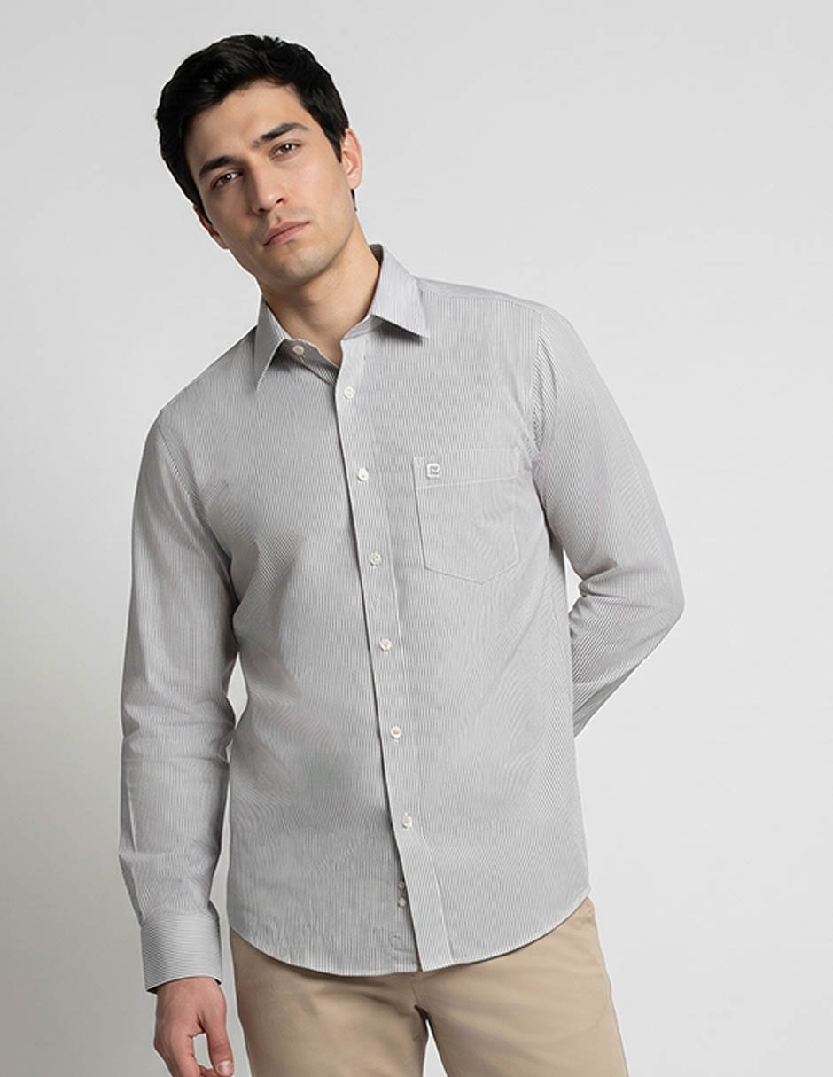 Camisa formal Pierre Cardin manga larga para hombre