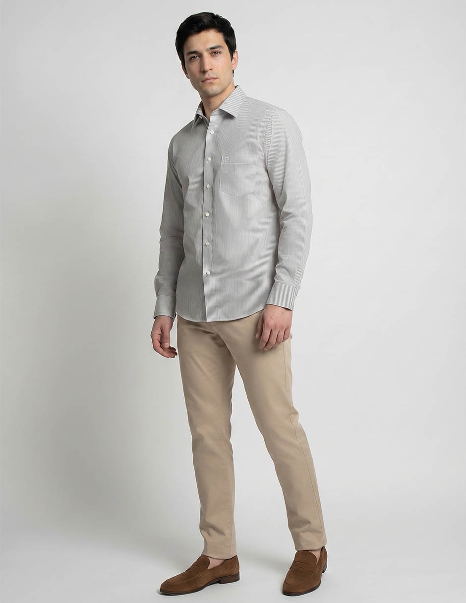 Camisa formal Pierre Cardin manga larga para hombre