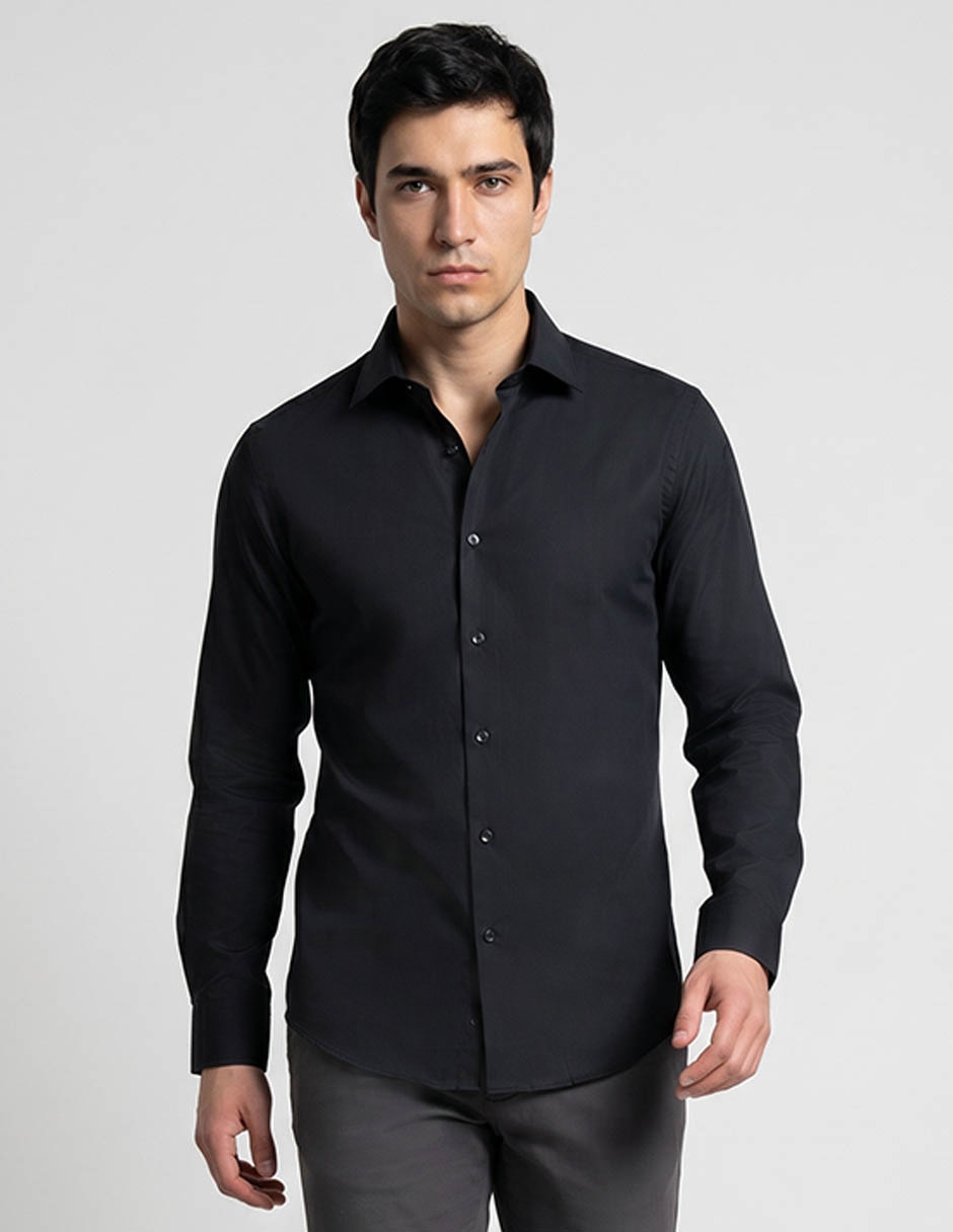 Camisa de vestir pierre cardin manga larga para hombre