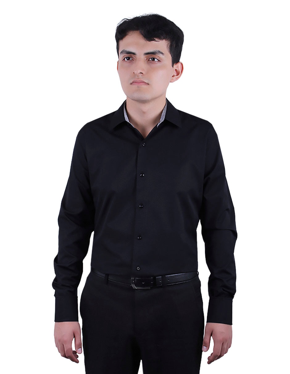 Camisa parllieni manga larga para hombre