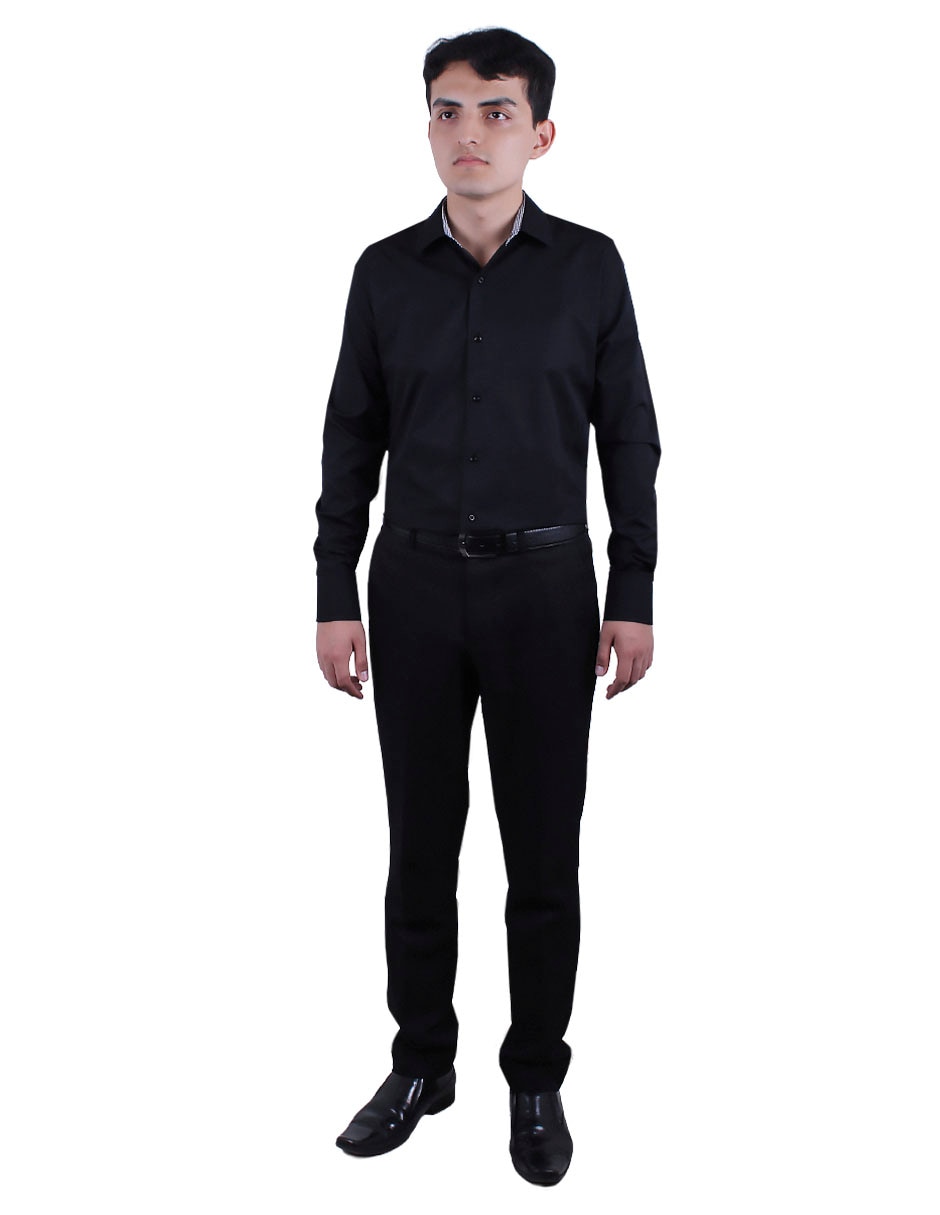 Camisa parllieni manga larga para hombre