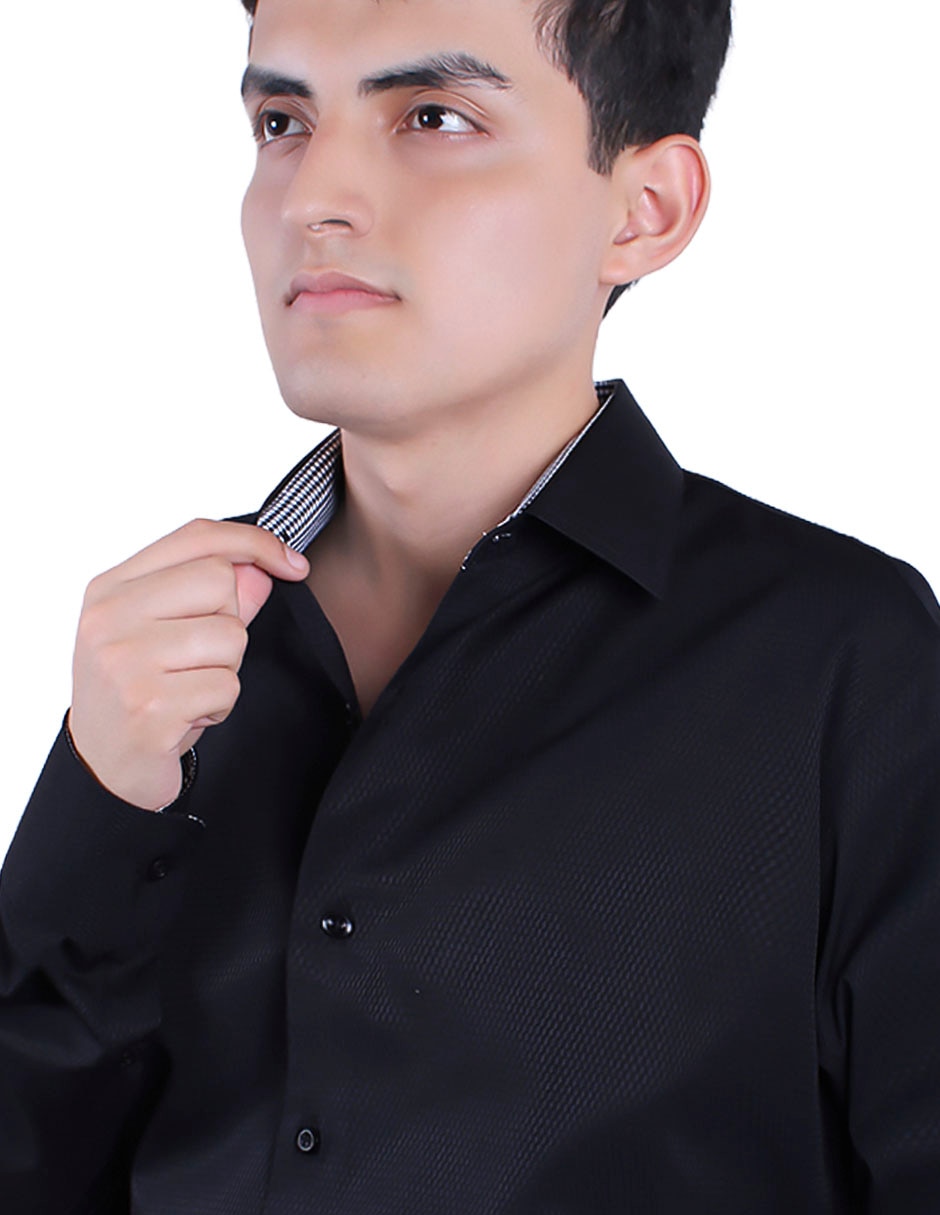 Camisa parllieni manga larga para hombre