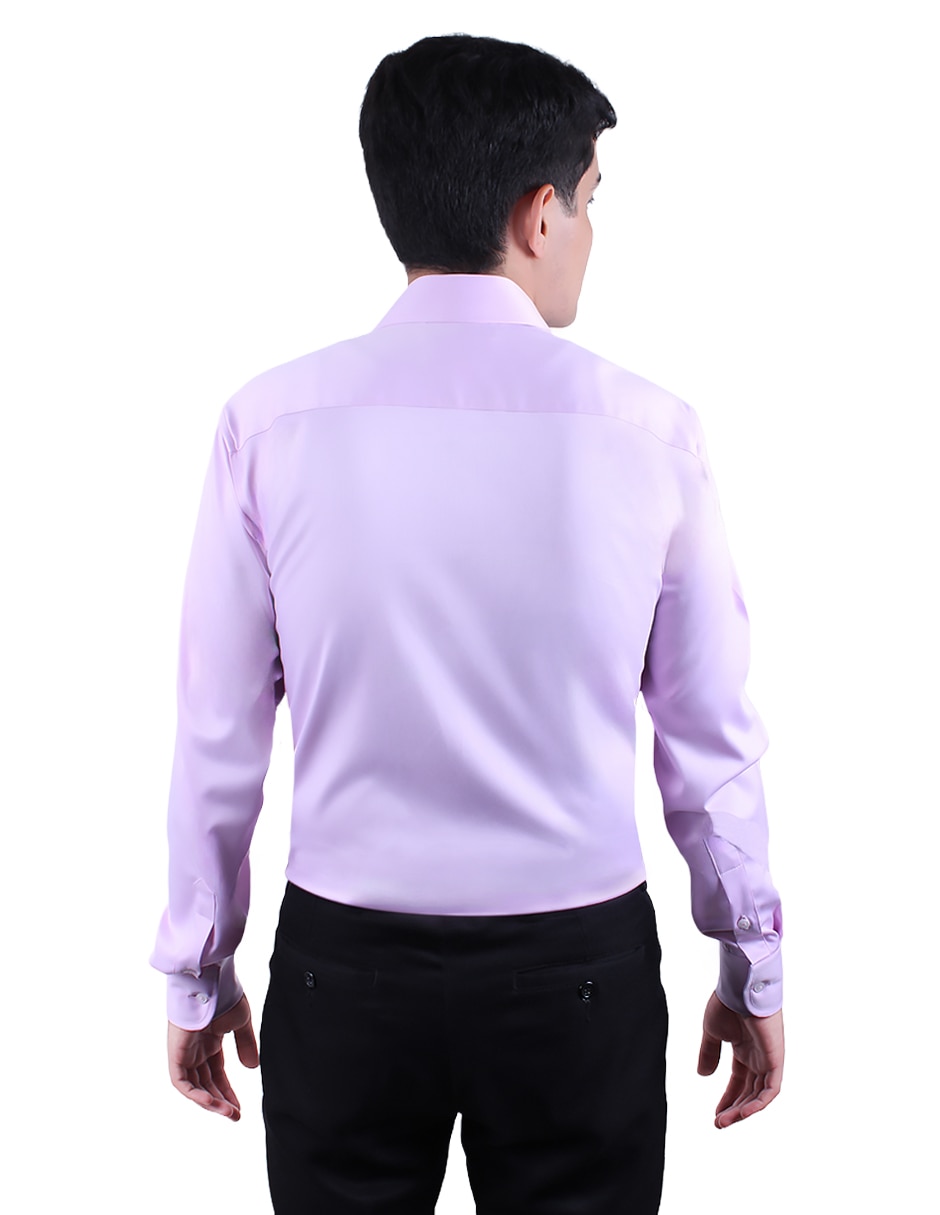 Camisa formal parllieni manga larga para hombre
