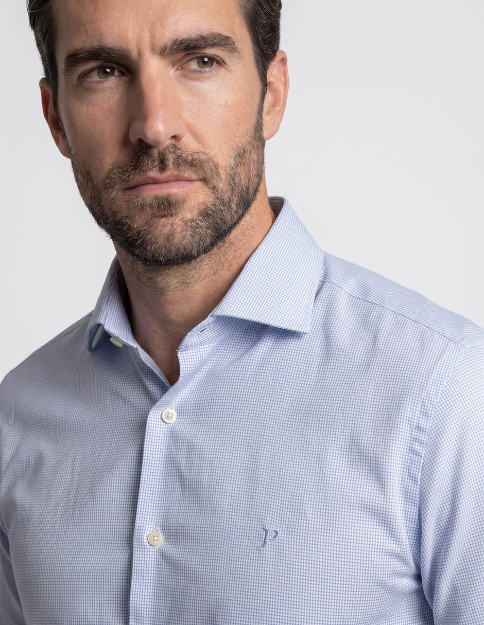 Camisa casual pierre cardin de algodón manga larga para hombre