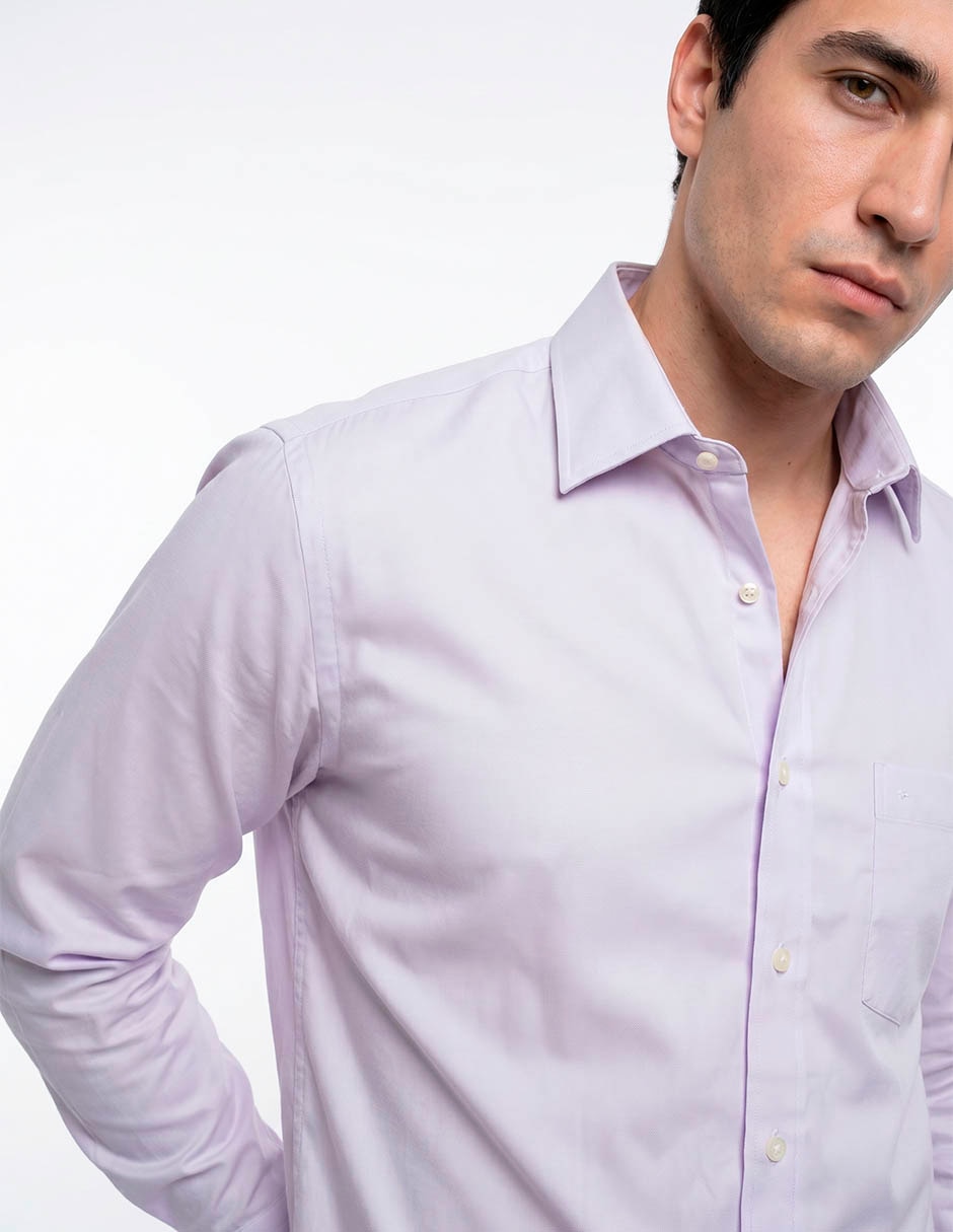 Camisa formal de algodón manga larga para hombre 4