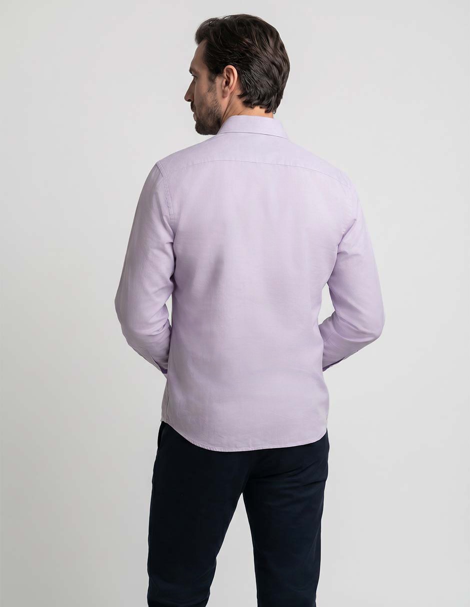 Camisa de vestir Chaps de algodón manga larga para hombre