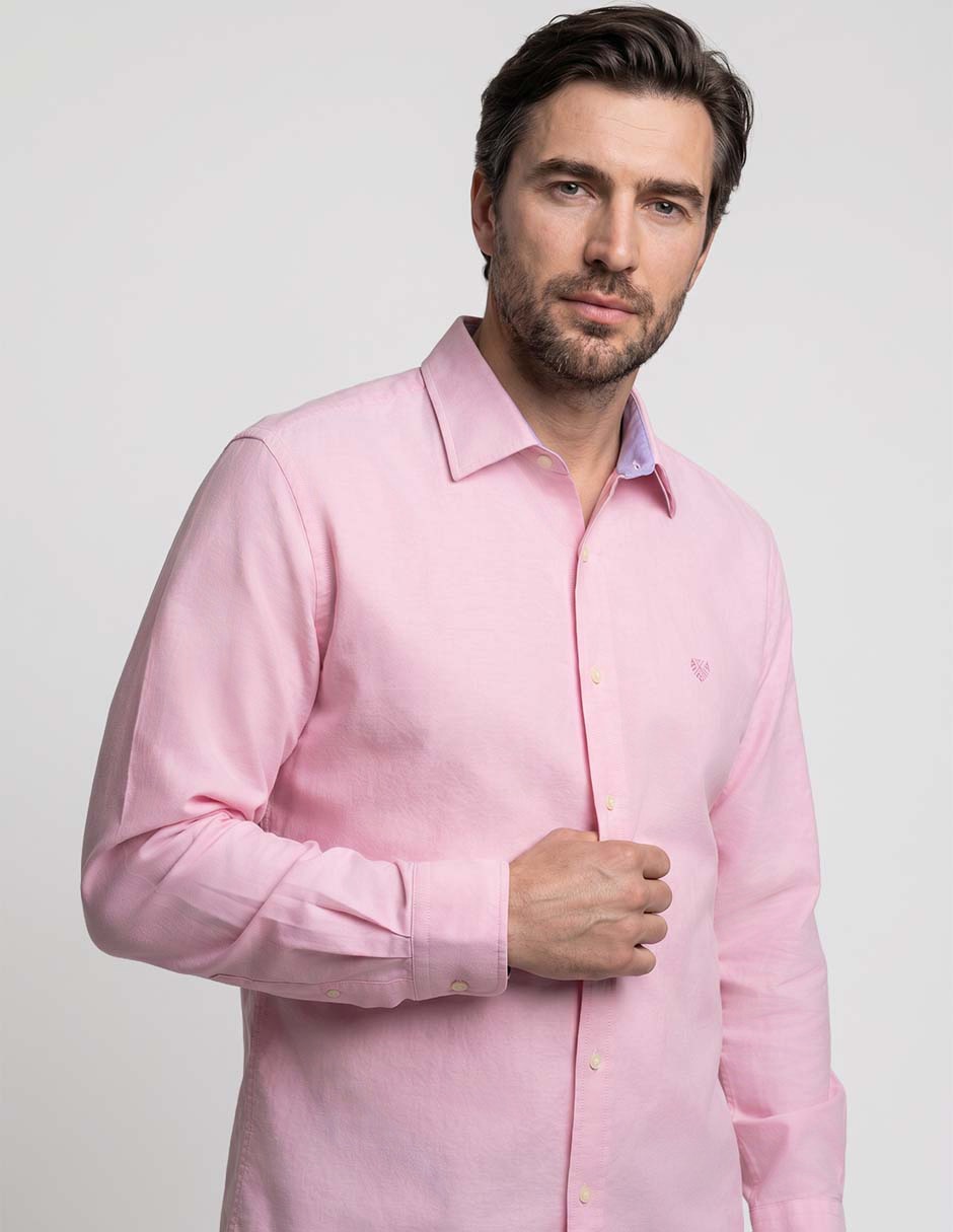 Camisa casual chaps manga larga para hombre 3