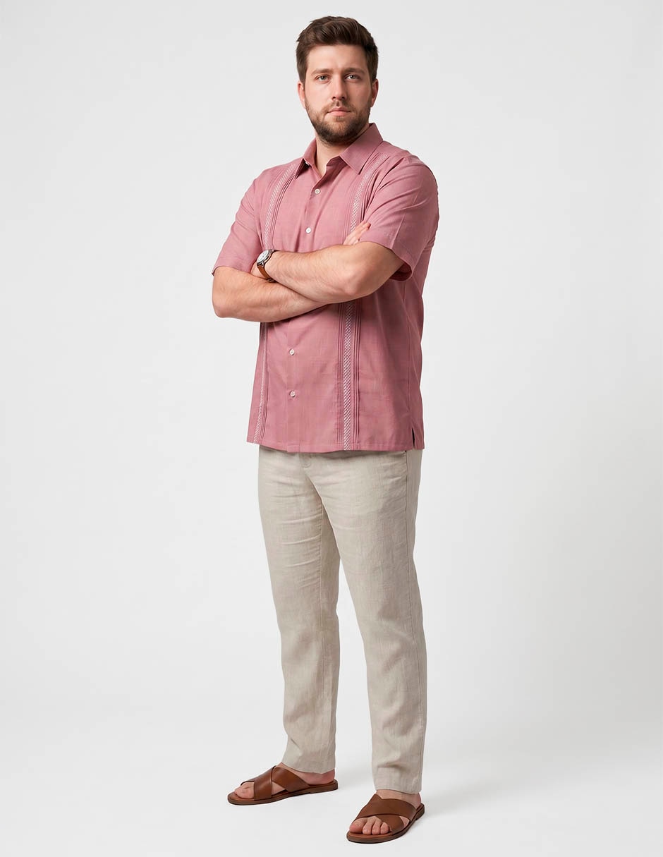 Camisa casual gianfranco dunna de algodón manga corta para hombre