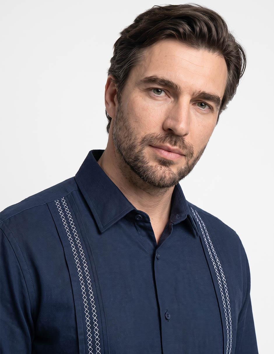 Guayabera manga larga para hombre 3