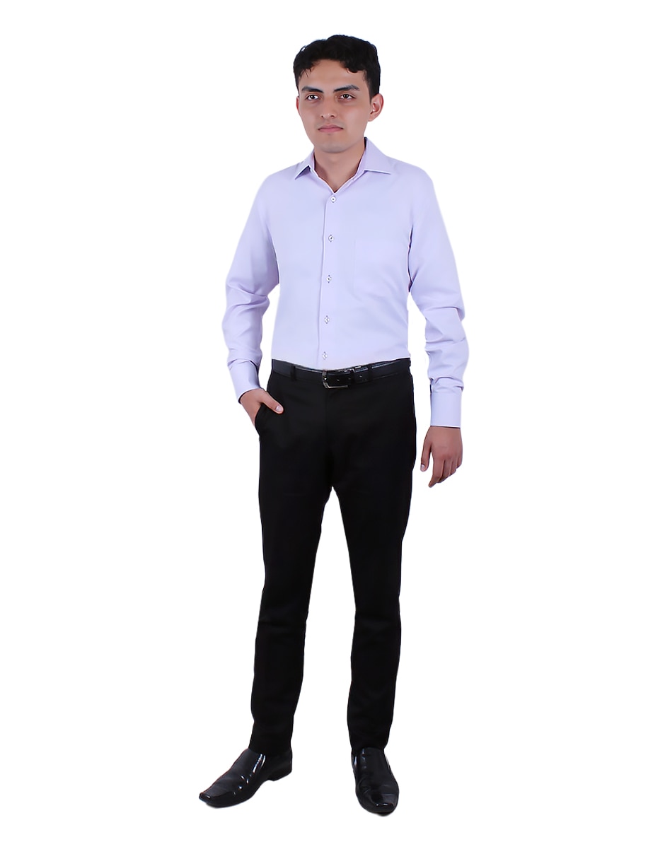 Camisa formal manga larga para hombre 2