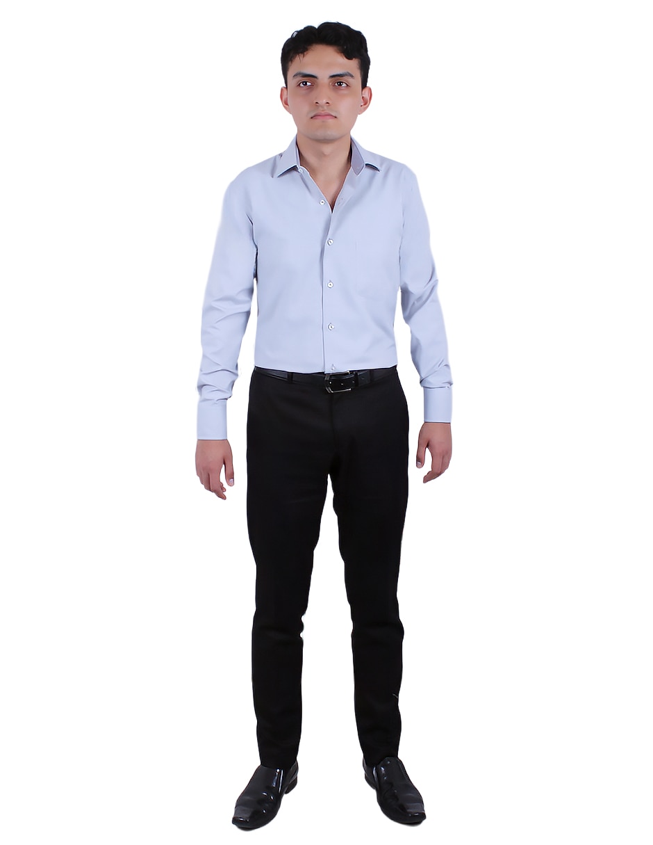 Camisa formal manga larga para hombre 2