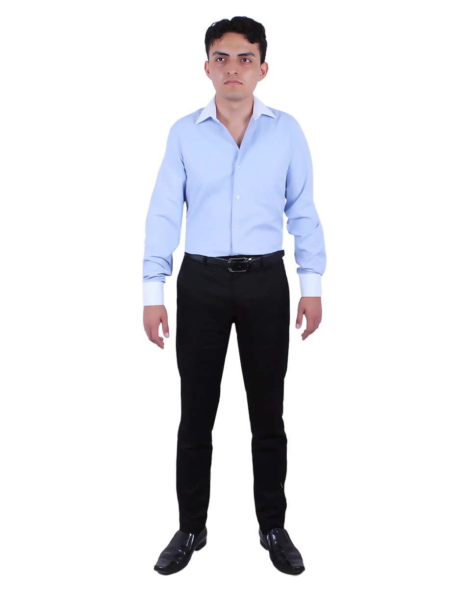 Camisa formal manga larga para hombre 2