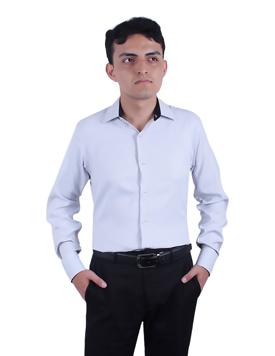 Camisa formal manga larga para hombre