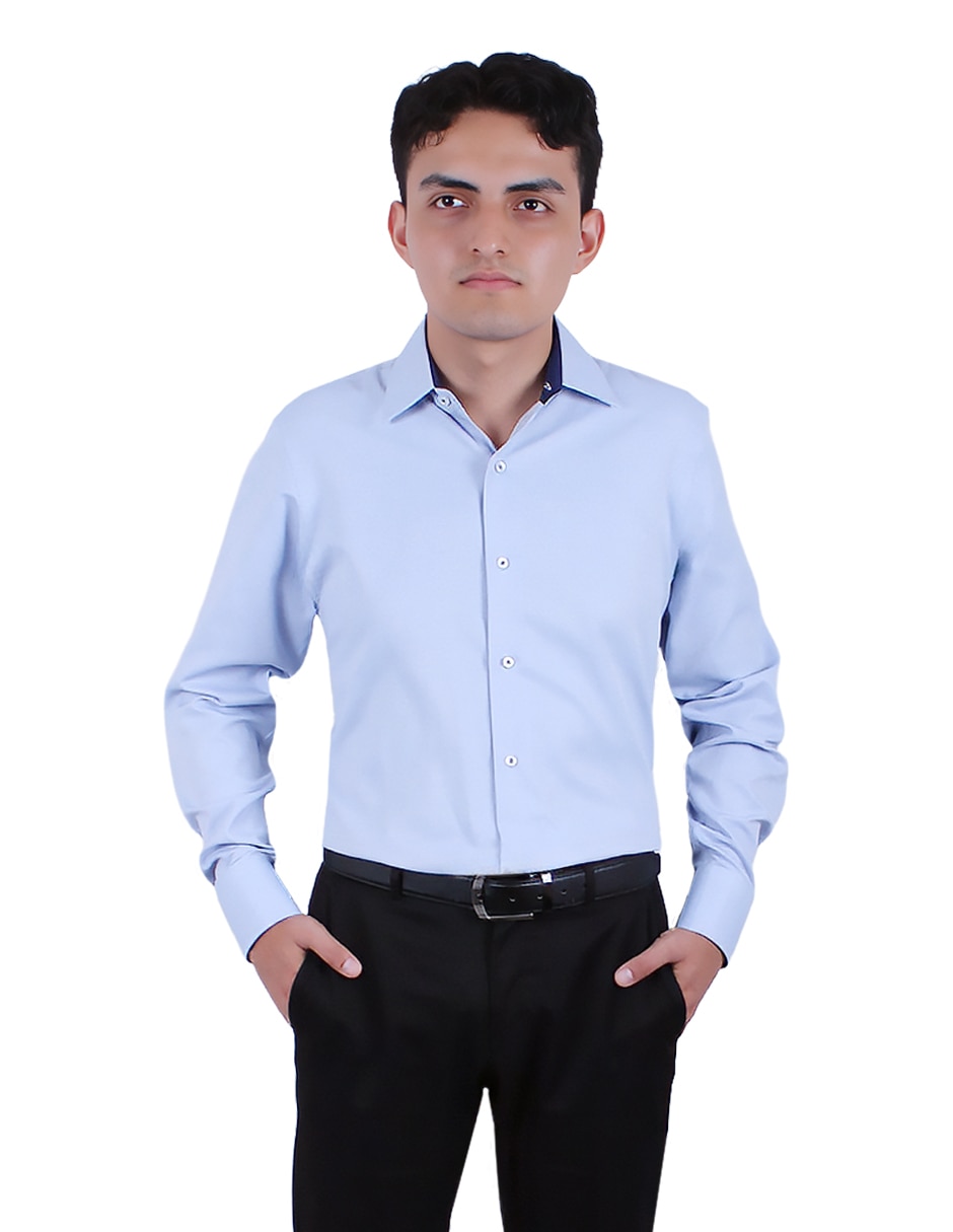 Camisa formal de manga larga para hombre