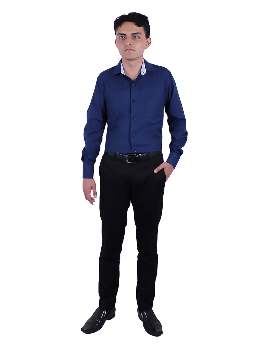 Camisa formal manga larga para hombre 2