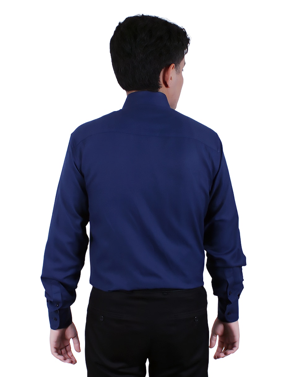 Camisa formal manga larga para hombre 4