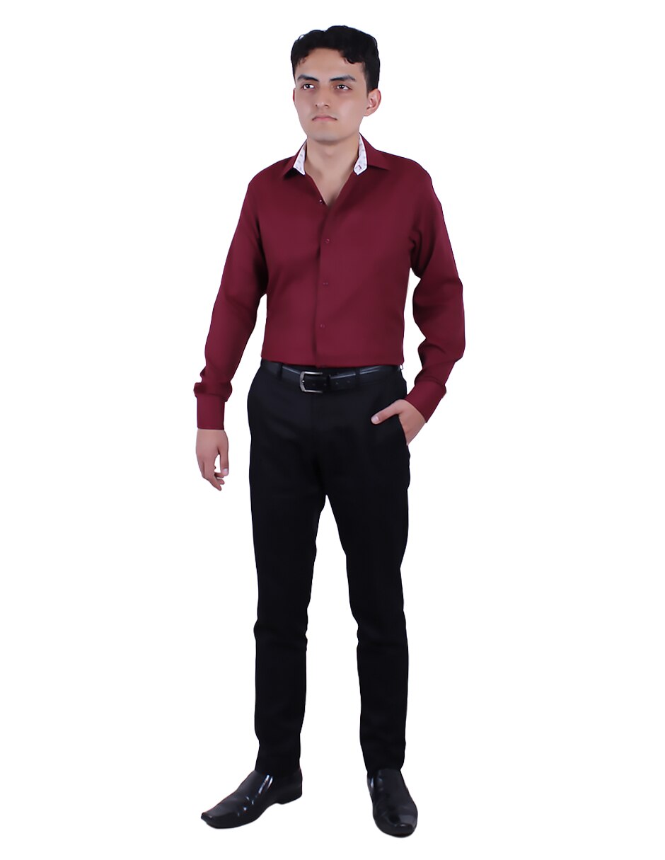 Camisa formal manga larga para hombre 2