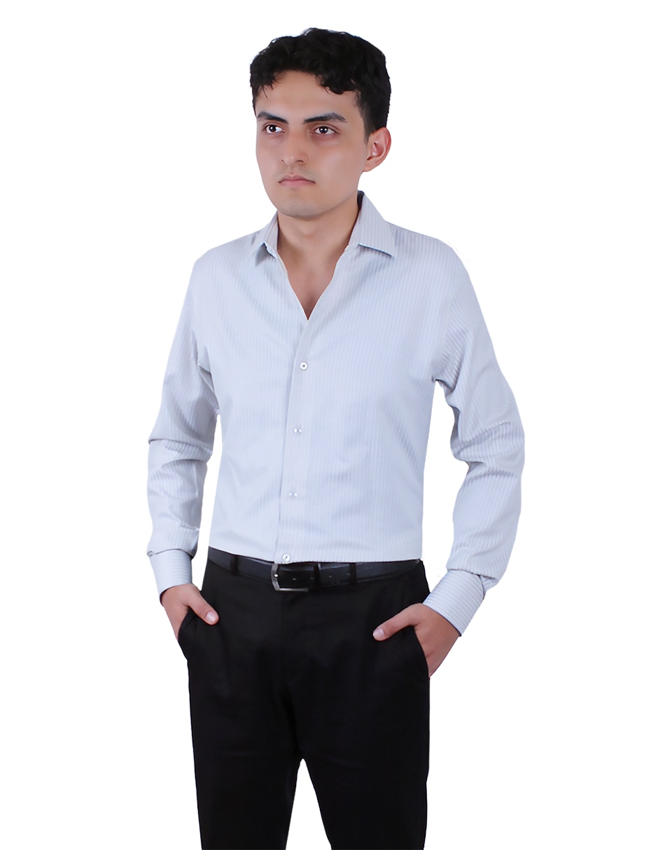 Camisa formal manga larga para hombre 1