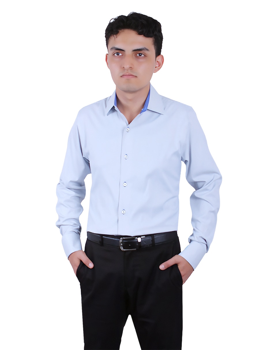 Camisa formal manga larga para hombre