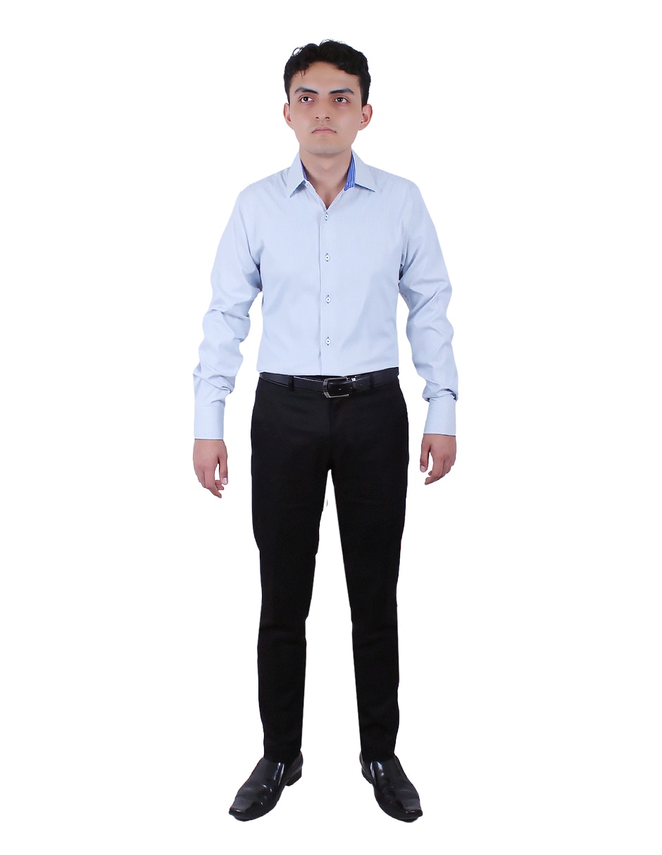 Camisa formal manga larga para hombre 2