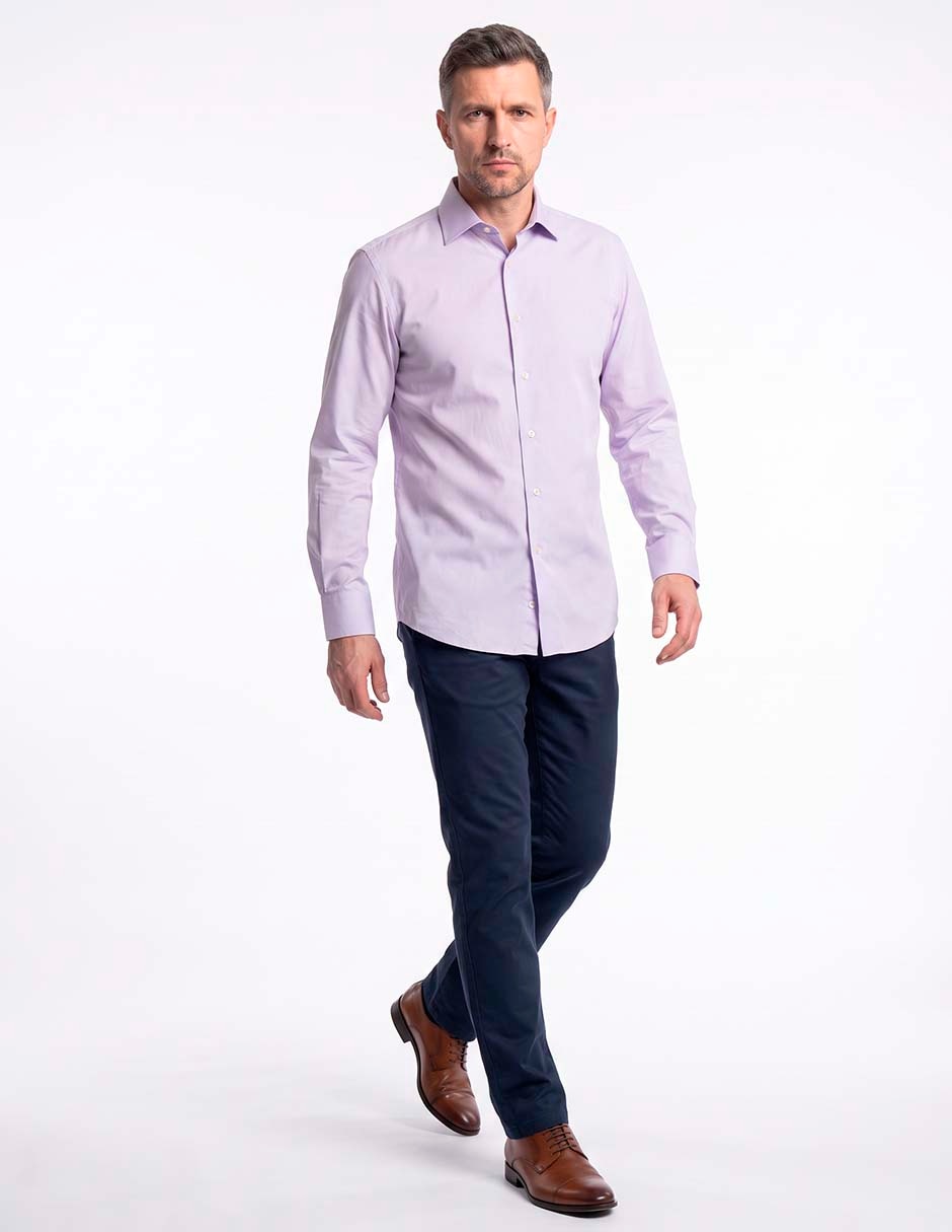 Camisa formal manga larga para hombre 3