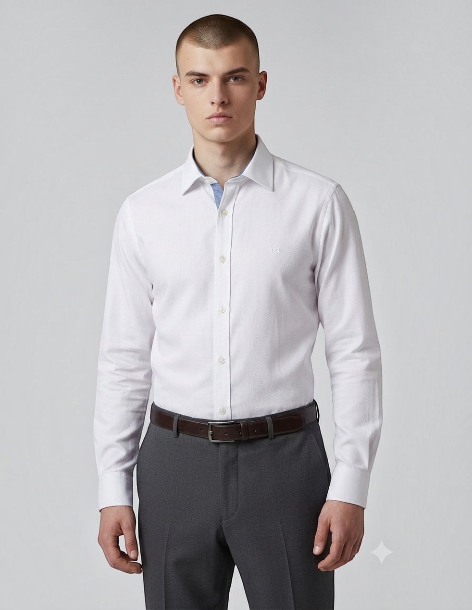 Camisa formal manga larga para hombre 4