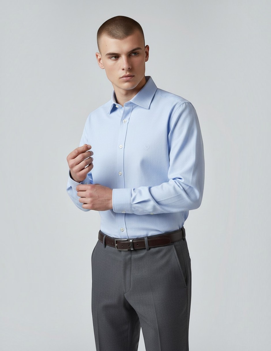Camisa formal manga larga para hombre 2