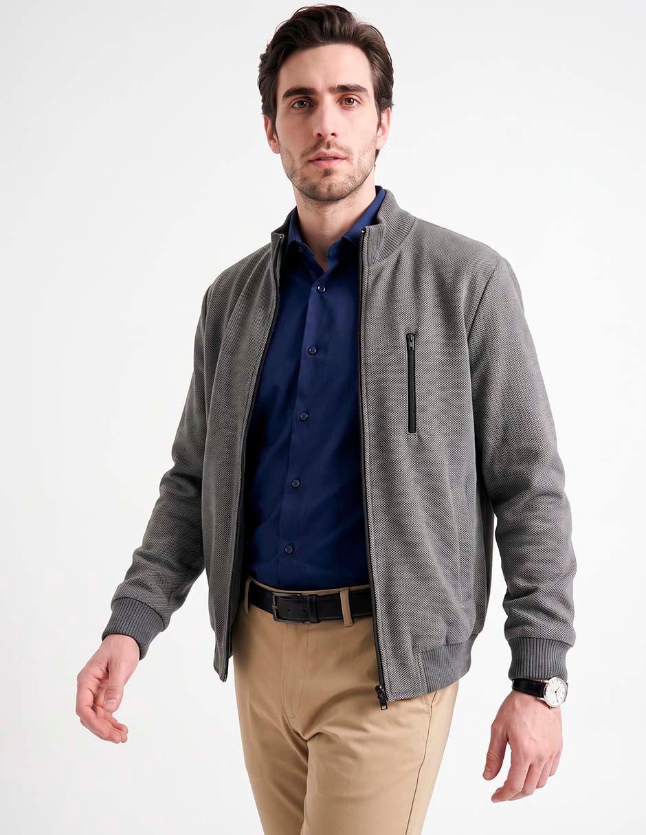 Chamarra bomber con bolsillos para hombre Chamarra bomber con bolsillos para hombre