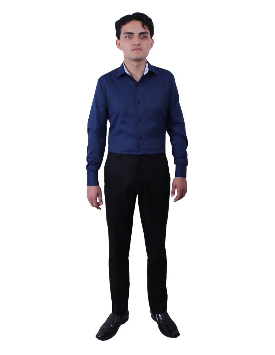Camisa formal manga larga para hombre 4