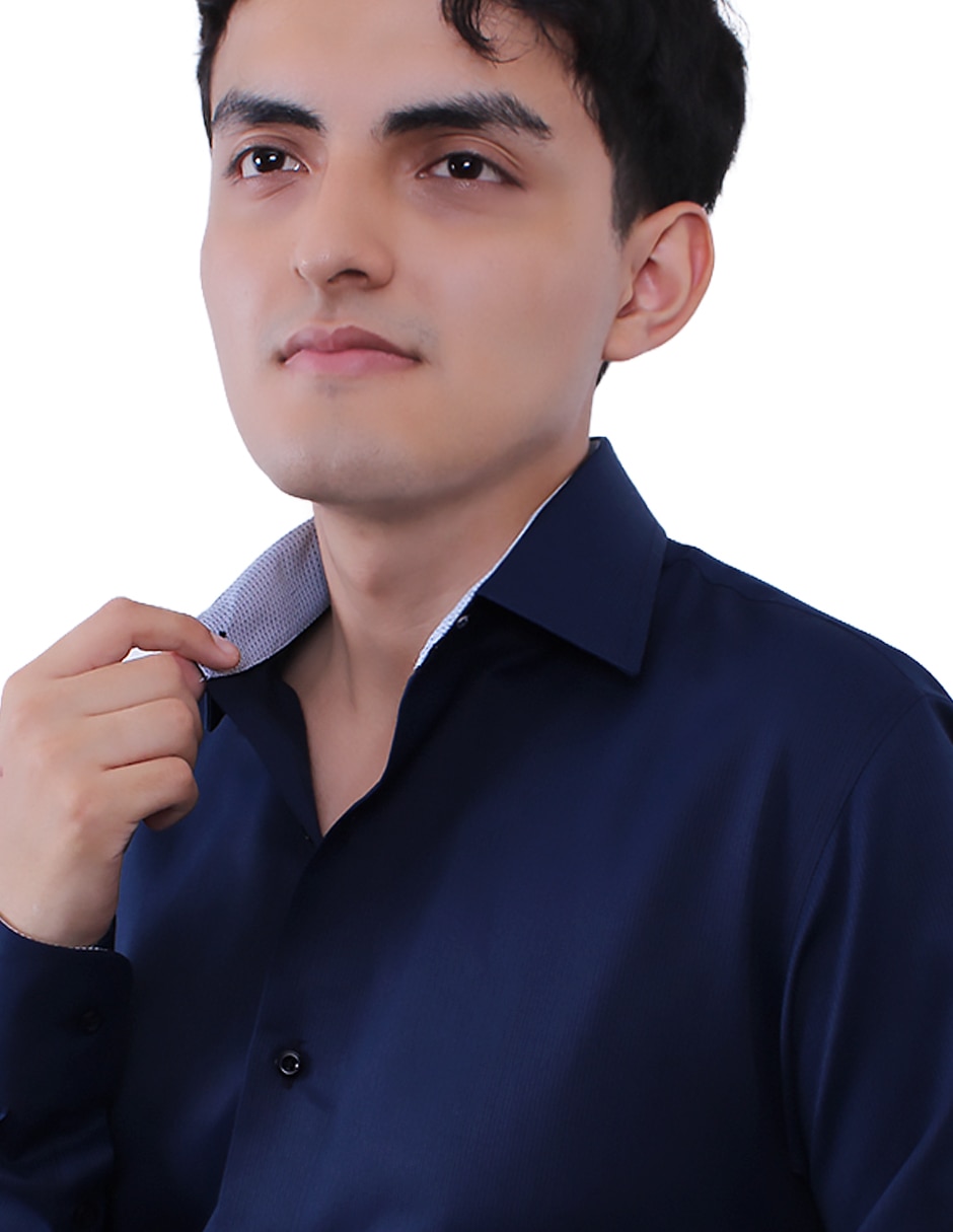 Camisa formal manga larga para hombre 2