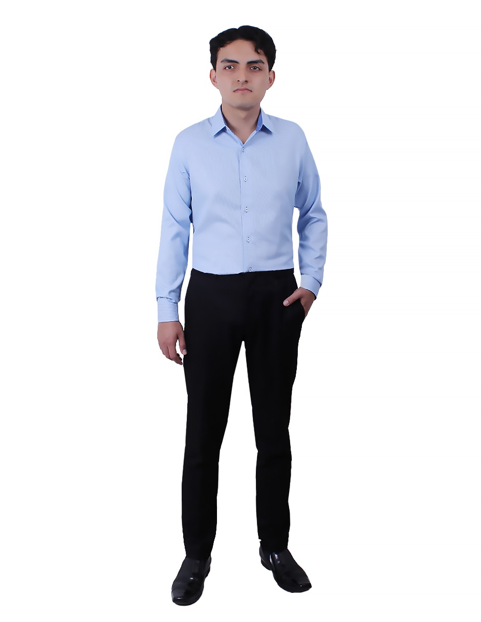 Camisa formal manga larga para hombre 4