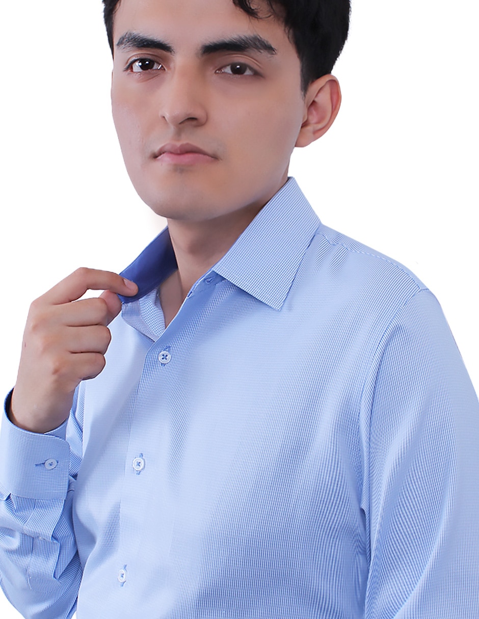 Camisa formal manga larga para hombre 2